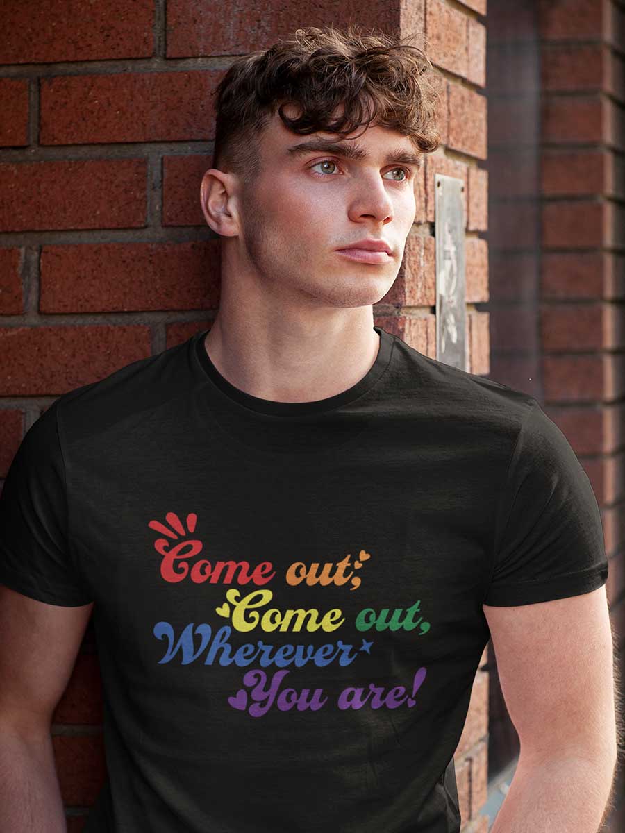 Come Out, Come Out - LGBTQ PRIDE - Black Men's Cotton T-Shirt