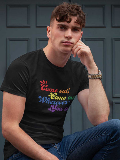 Come Out, Come Out - LGBTQ PRIDE - Black Men's Cotton T-Shirt