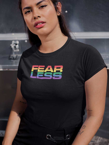 Fearless LGBTQ PRIDE - Black Women's  Cotton T-Shirt