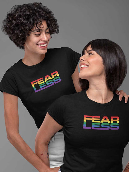 Fearless LGBTQ PRIDE - Black Women's  Cotton T-Shirt