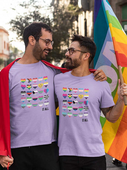 Hearts full of PRIDE flags - LGBTQ - Iris Lavender Men's T-Shirt