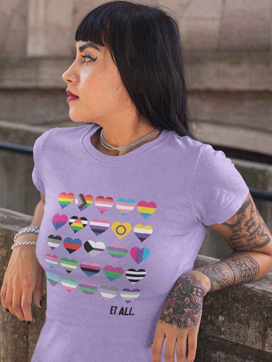 Hearts full of PRIDE flags - LGBTQ - Women's Cotton T-Shirt