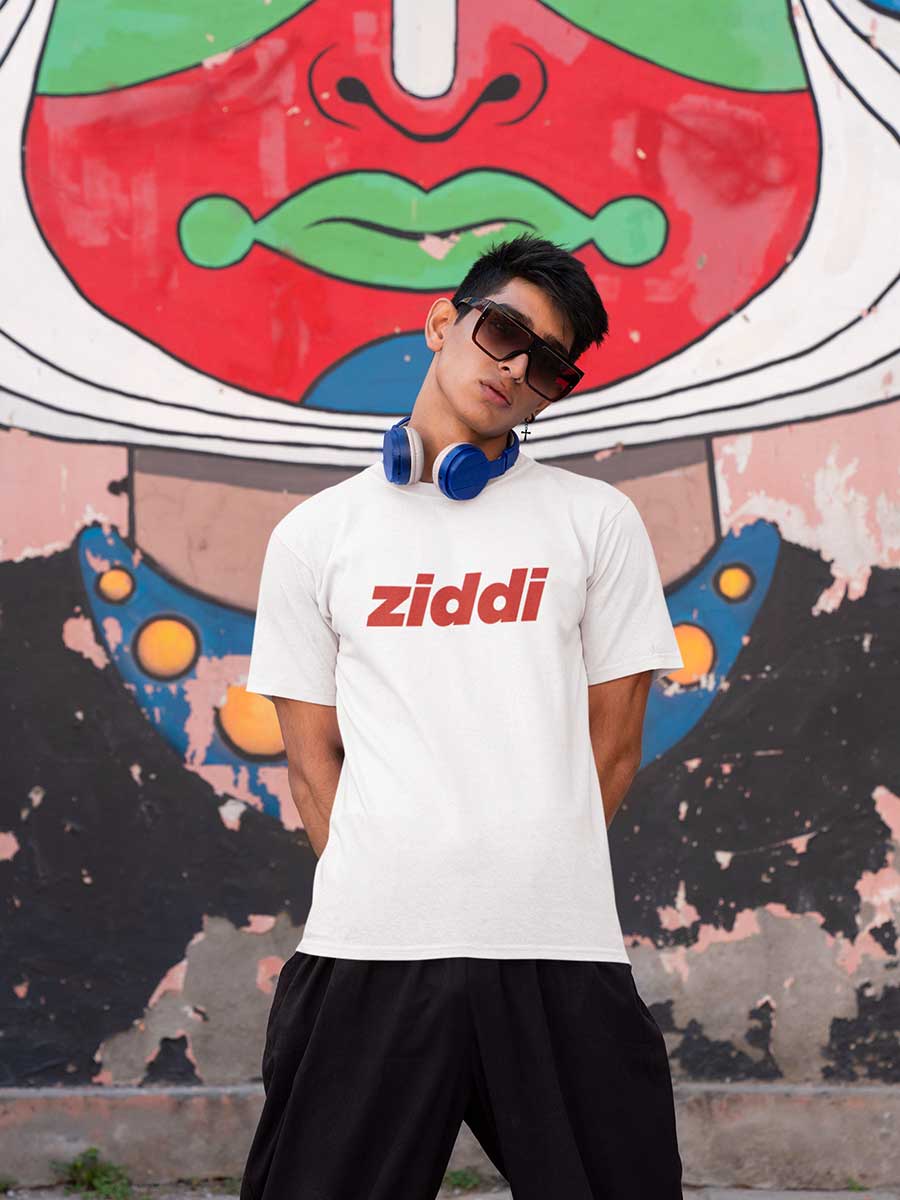 Ziddi - White Men's Cotton T-Shirt