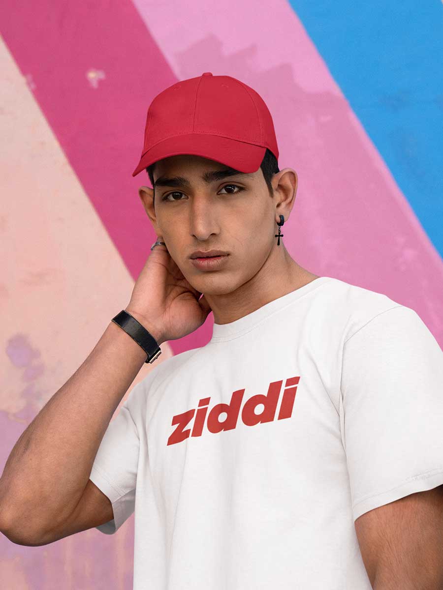 Ziddi - White Men's Cotton T-Shirt