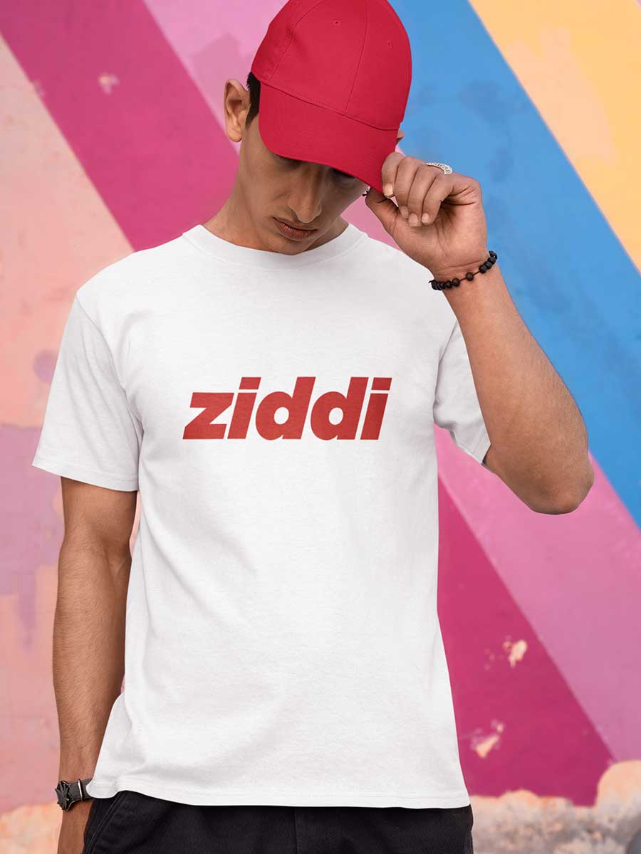 Ziddi - White Men's Cotton T-Shirt