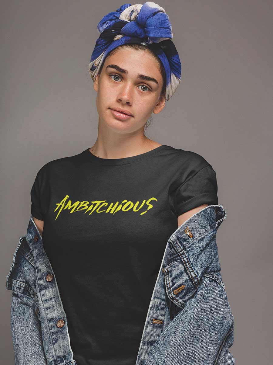 Ambitious with a TWIST- Yellow - Women's Cotton T-Shirt