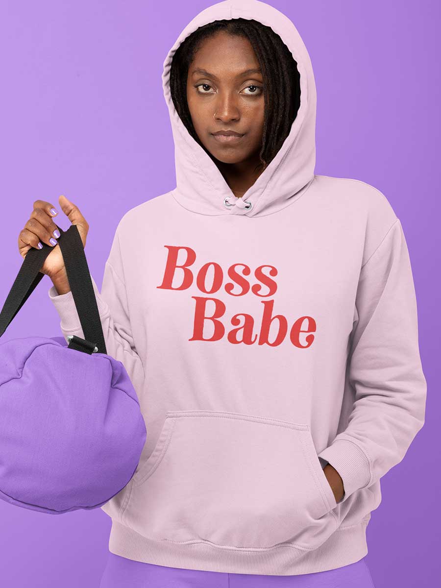 Boss Babe - Light Pink Cotton Hoodie