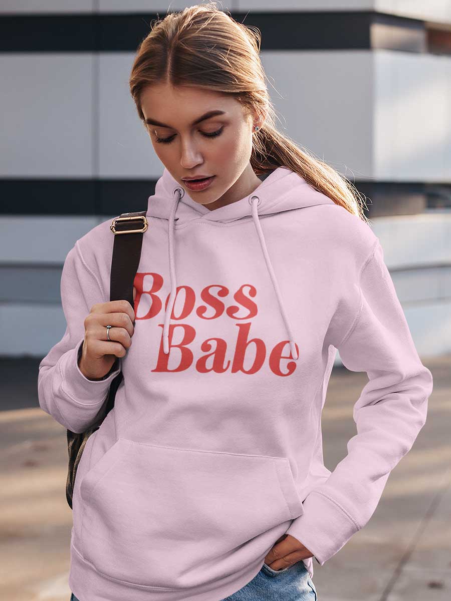 Boss Babe - Light Pink Cotton Hoodie
