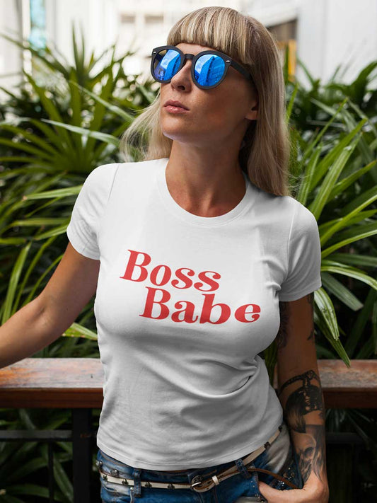 Boss Babe - White Women's Cotton T-Shirt