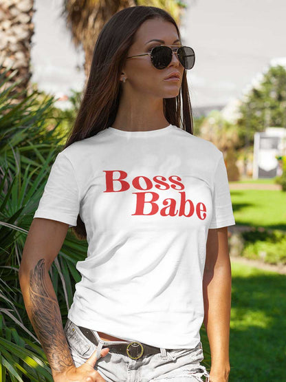 Boss Babe - White Women's Cotton T-Shirt