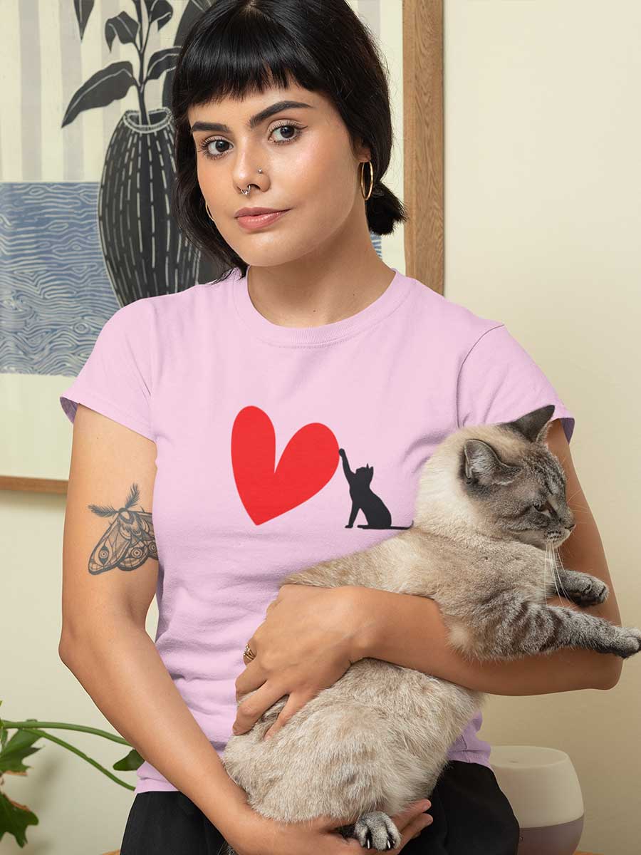Cat Heart - Women's Cotton T-Shirt