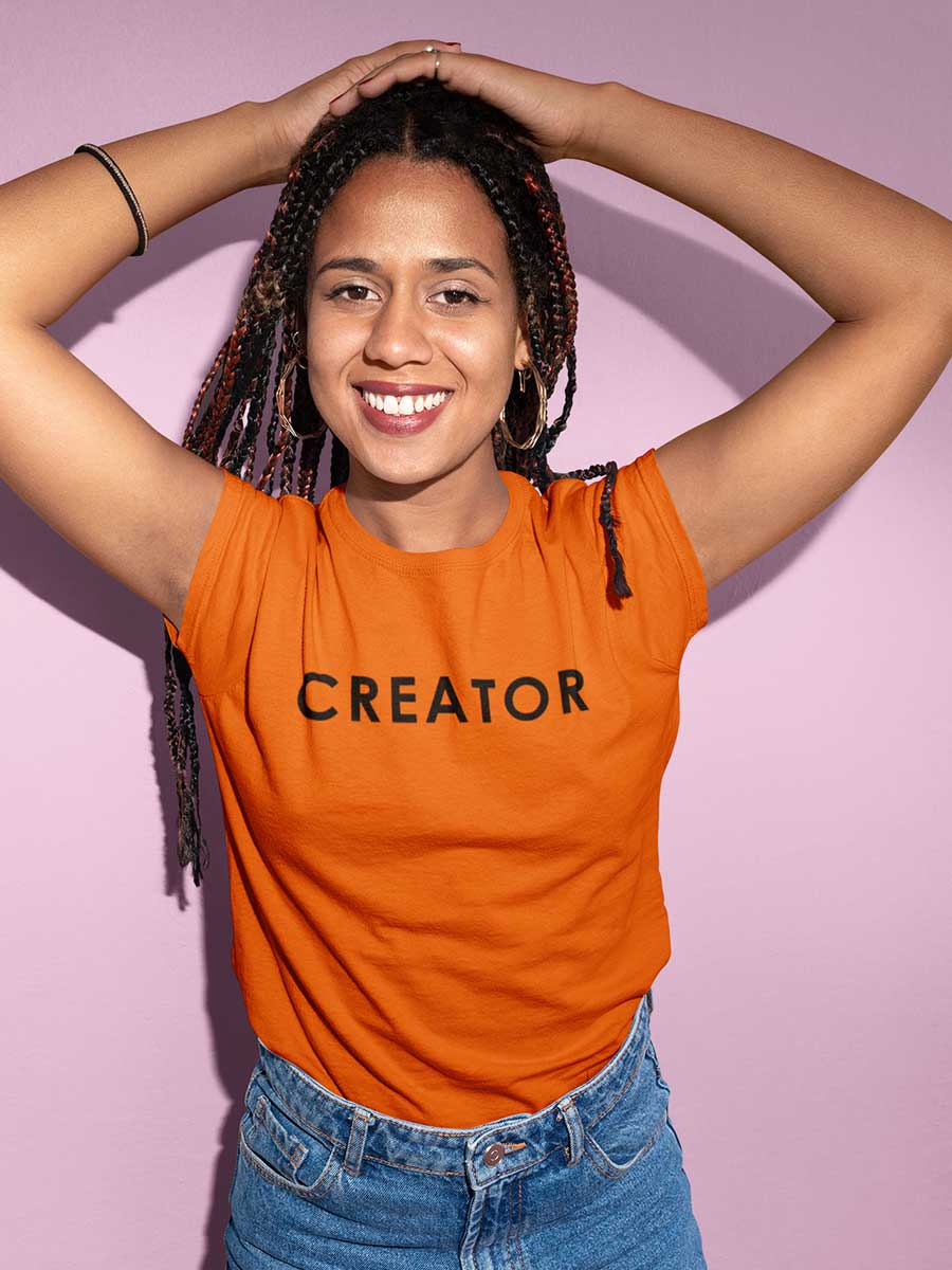 Creator - Orange Women's Cotton T-Shirt