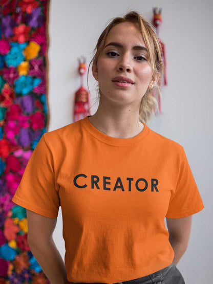 Creator - Orange Women's Cotton T-Shirt