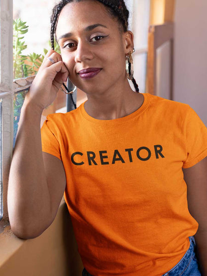 Creator - Orange Women's Cotton T-Shirt