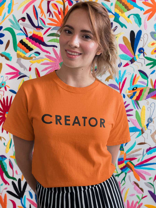 Creator - Orange Women's Cotton T-Shirt