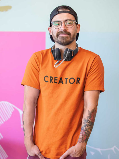 Creator - Orange Men's Cotton T-Shirt