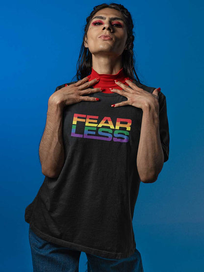 Fearless LGBTQ PRIDE - Black Men's Cotton T-Shirt