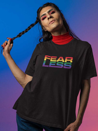 Fearless LGBTQ PRIDE - Black Men's Cotton T-Shirt