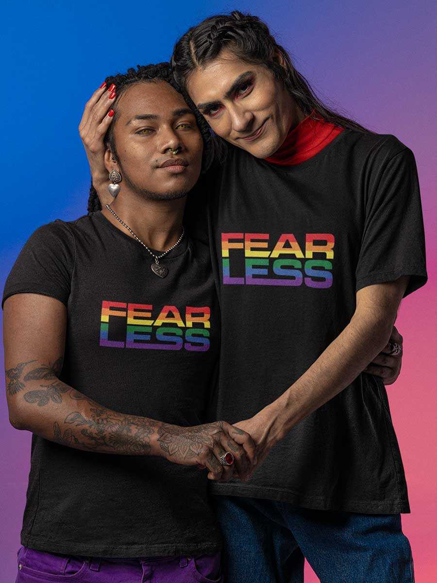 Fearless LGBTQ PRIDE - Black Men's Cotton T-Shirt