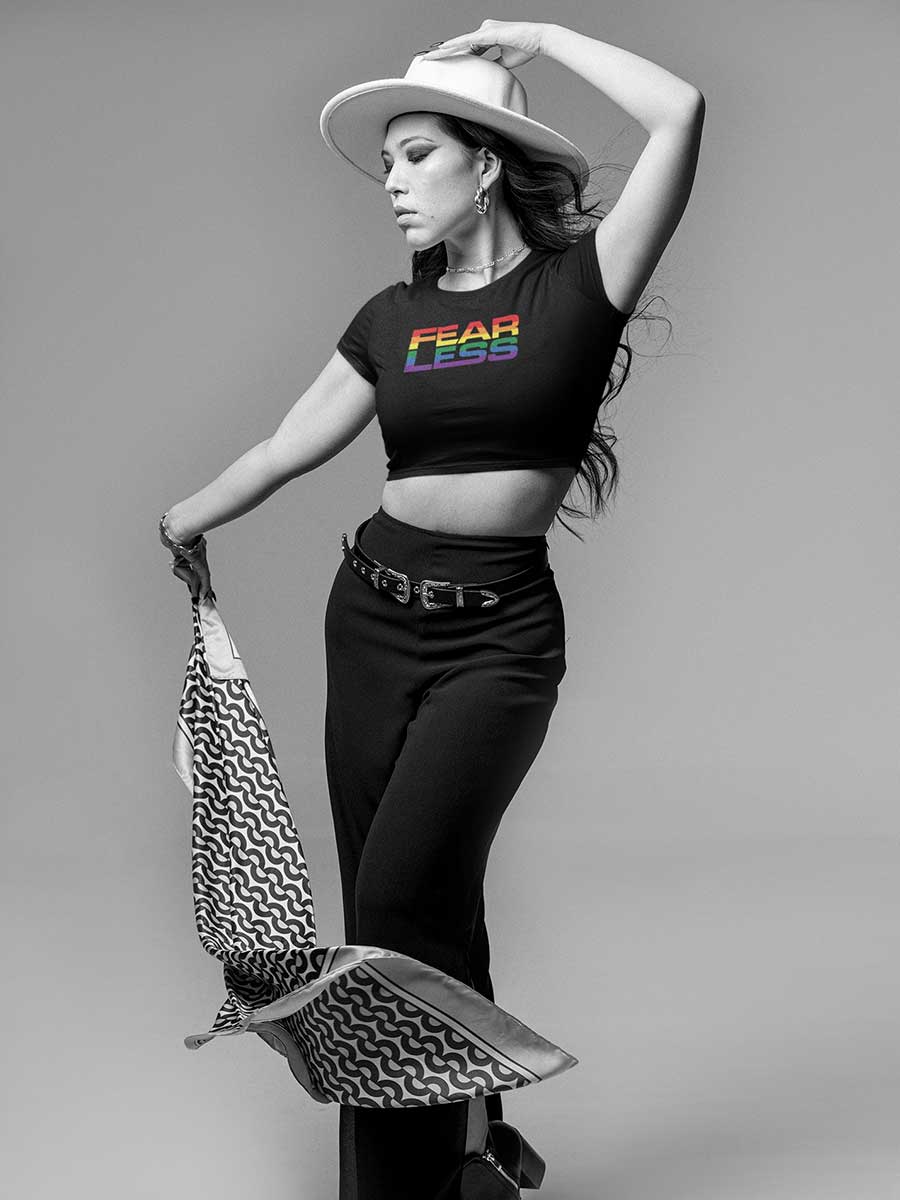 Fearless LGBTQ PRIDE - Black Cotton Crop Top