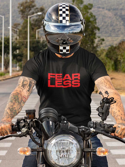Fearless - Red on Black - Men's Cotton T-Shirt