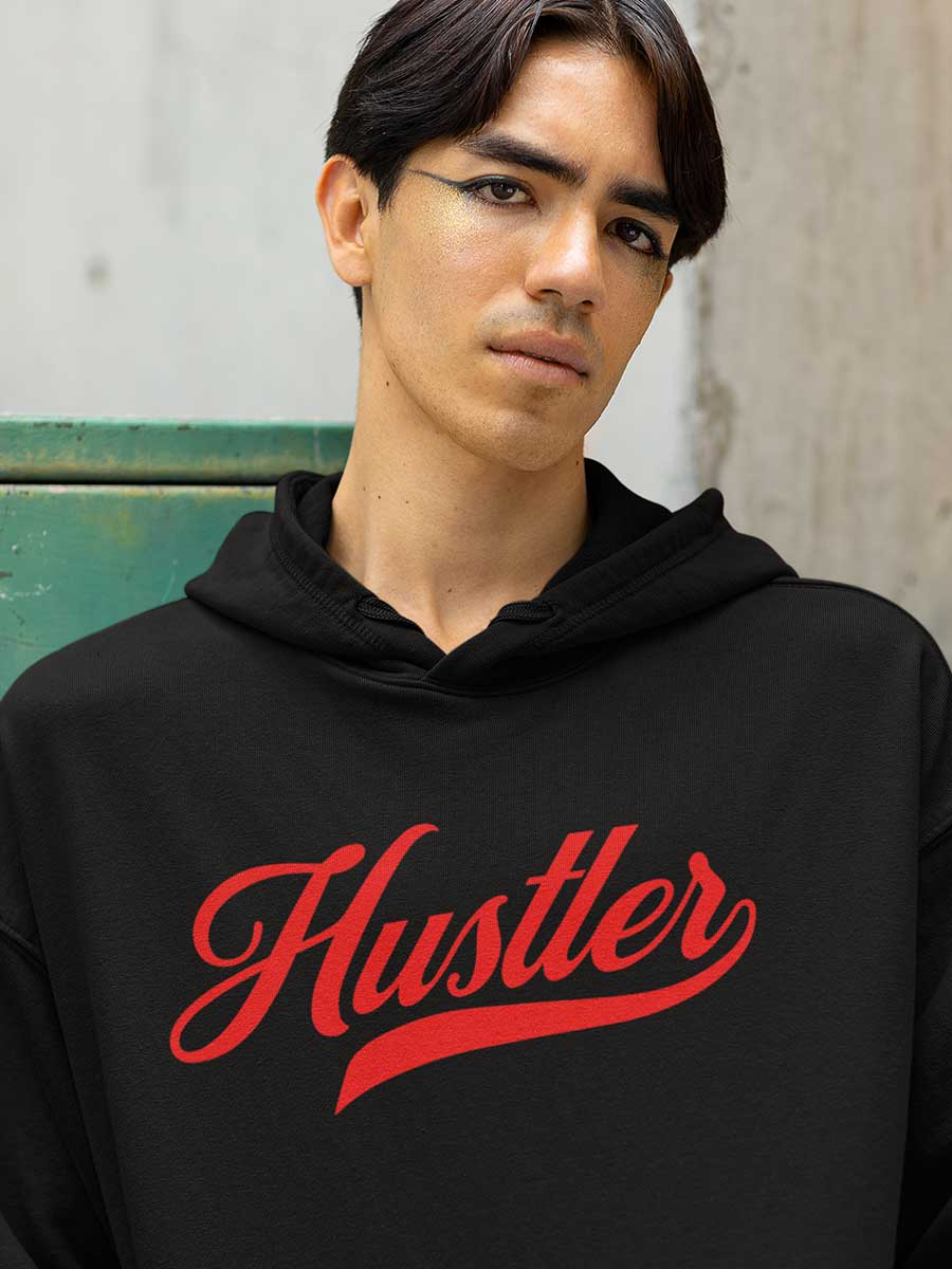 Hustler - Black Cotton Hoodie