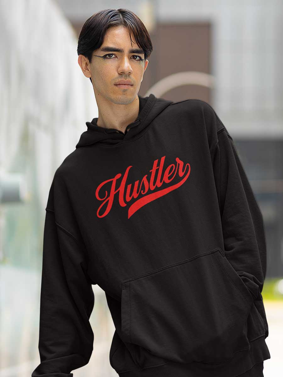 Hustler - Black Cotton Hoodie