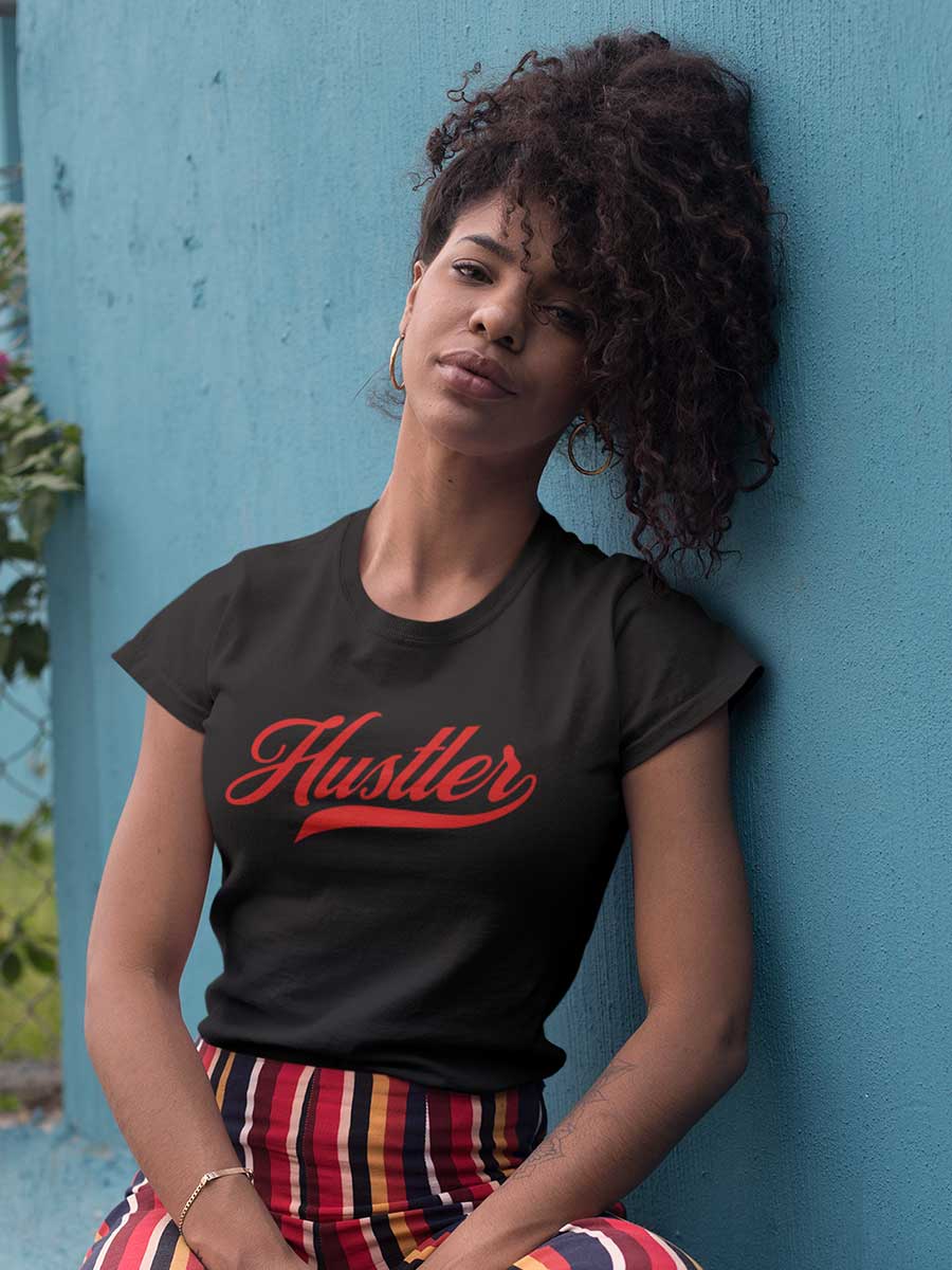 Hustler - Black Women's Cotton T-Shirt