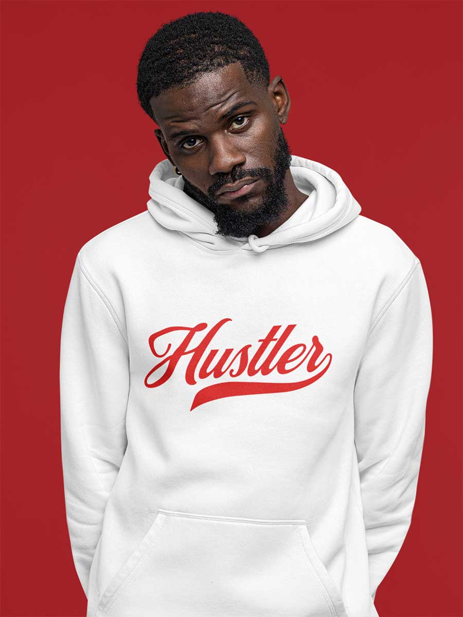 Hustler - White Cotton Hoodie