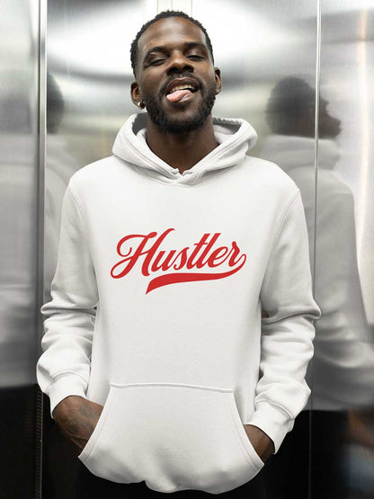 Hustler - White Cotton Hoodie