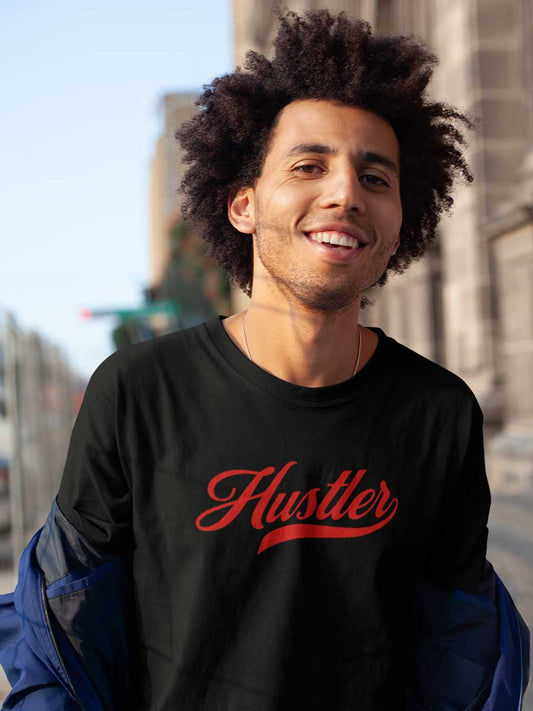 Hustler - Black Men's Cotton T-Shirt