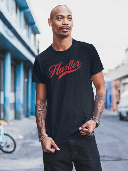 Hustler - Black Men's Cotton T-Shirt