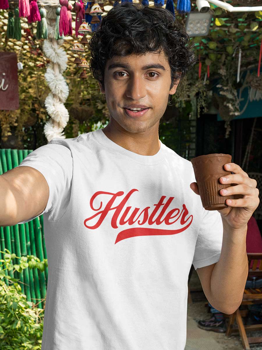 Hustler - White Men's  Cotton T-Shirt