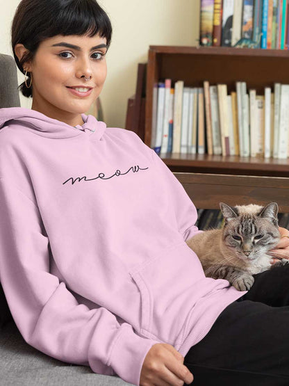 Meow - Light Pink Cotton Hoodie