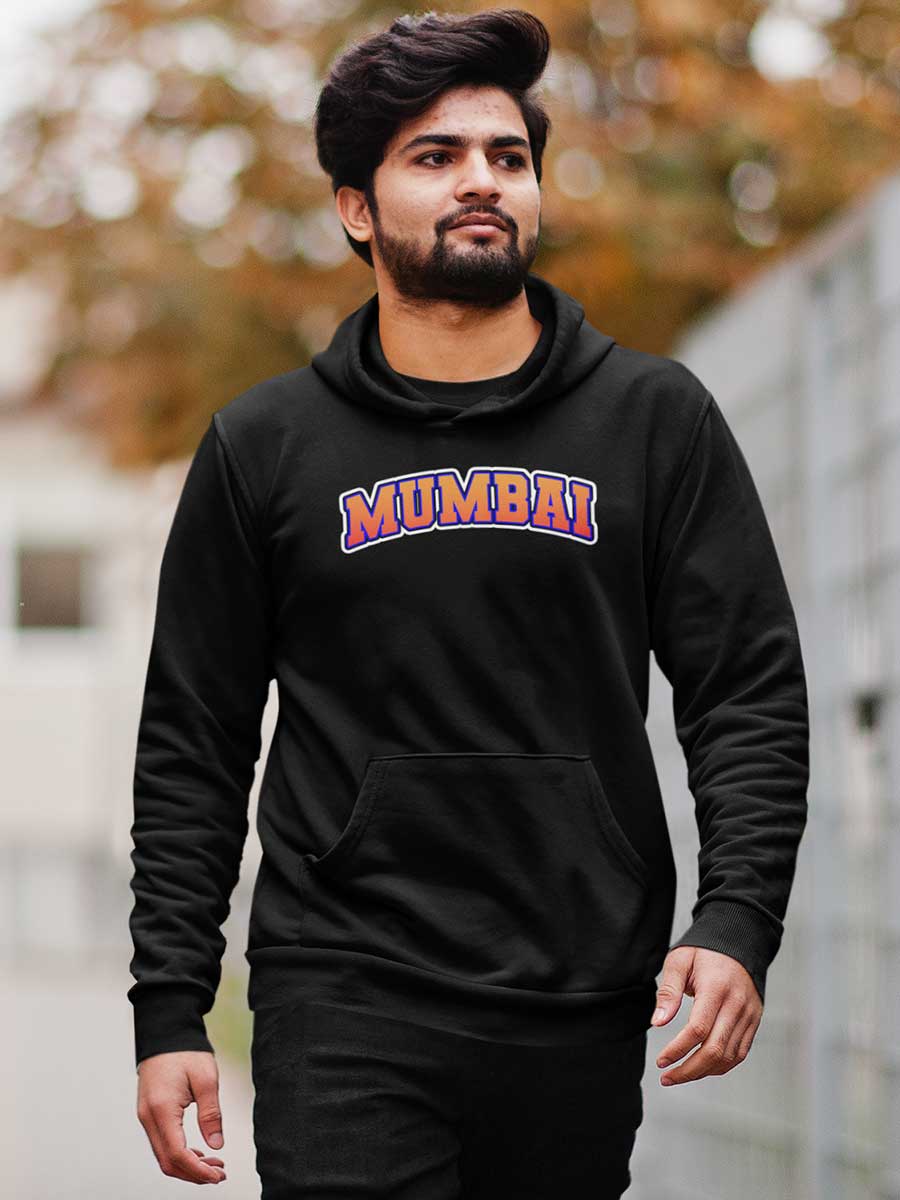 Mumbai - Black Cotton Hoodie