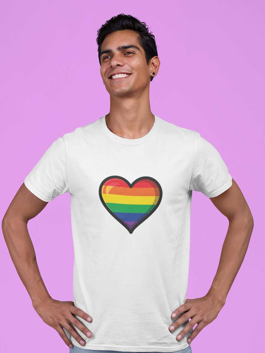 Pride Heart - LGBTQ - White Men's Cotton T-Shirt