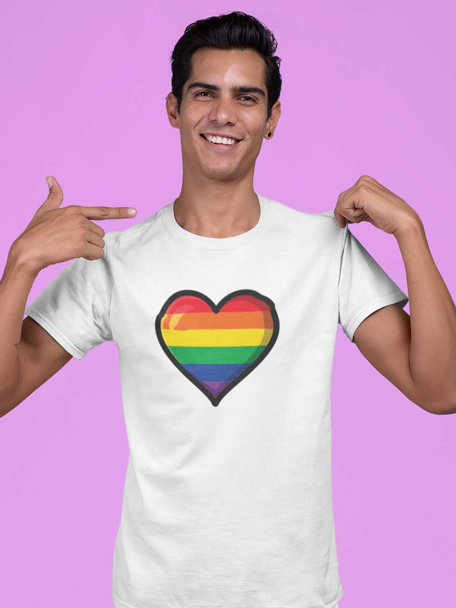 Pride Heart - LGBTQ - White Men's Cotton T-Shirt