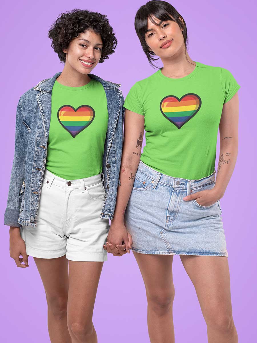 Pride Heart - LGBTQ - Liril Green Women's Cotton T-Shirt
