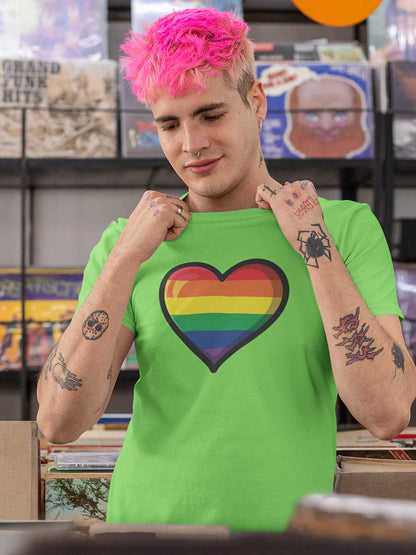 Pride Heart - LGBTQ - Liril Green Men's Cotton T-Shirt