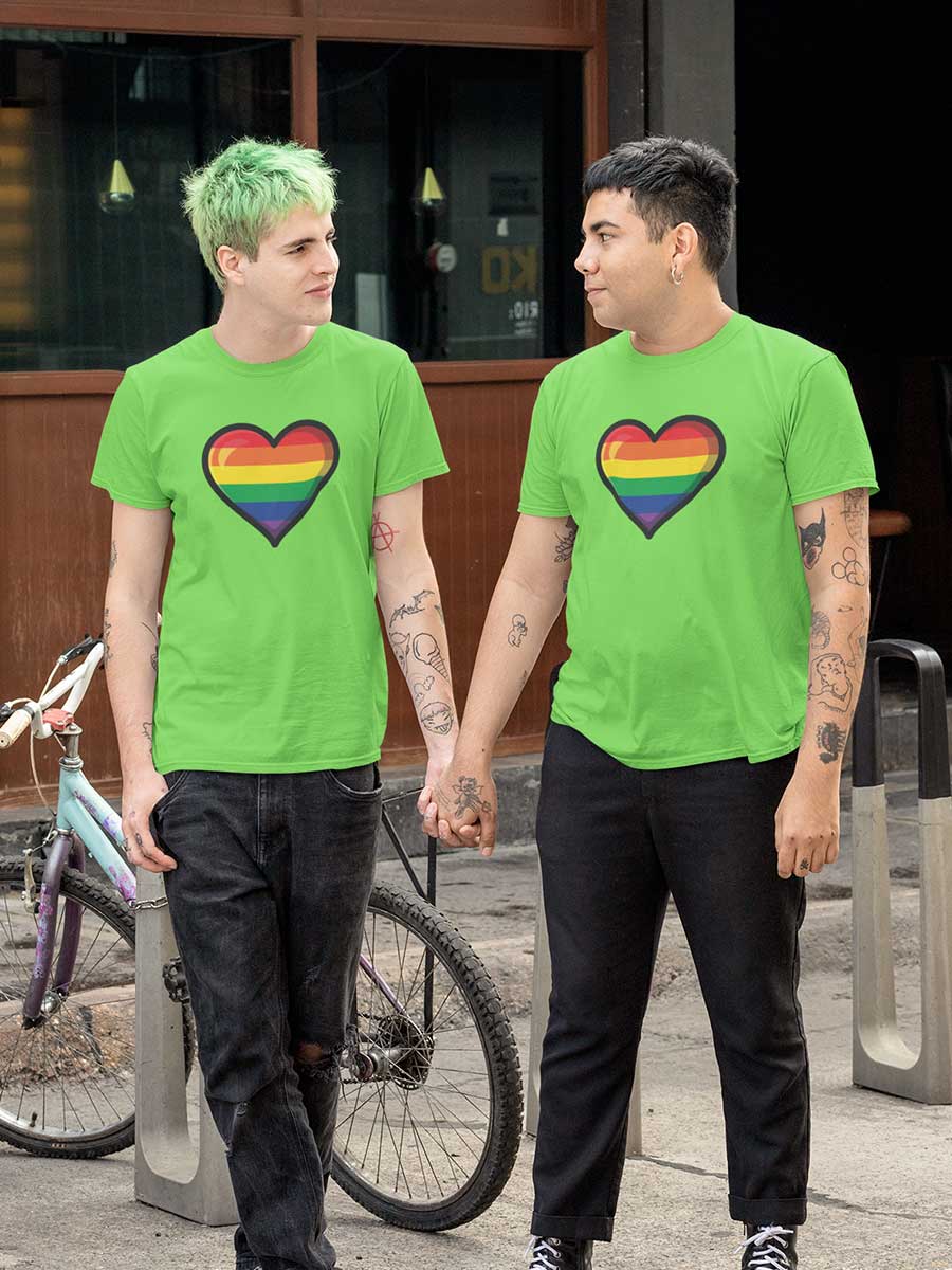 Pride Heart - LGBTQ - Liril Green Men's Cotton T-Shirt
