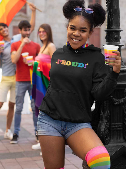 Proud LGBTQ - Black Cotton Hoodie