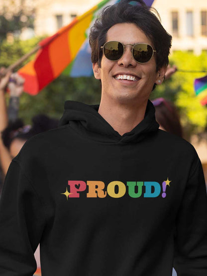 Proud LGBTQ - Black Cotton Hoodie