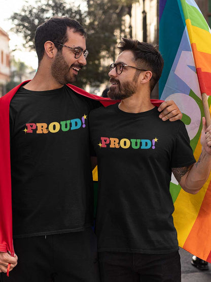 Proud LGBTQ - Black Men's  Cotton T-Shirt