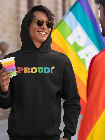 Proud LGBTQ - Black Cotton Hoodie