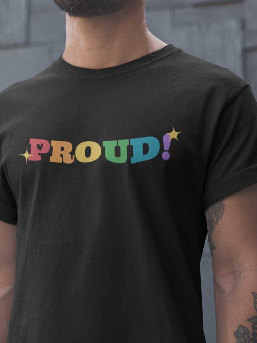 Proud LGBTQ - Black Men's  Cotton T-Shirt
