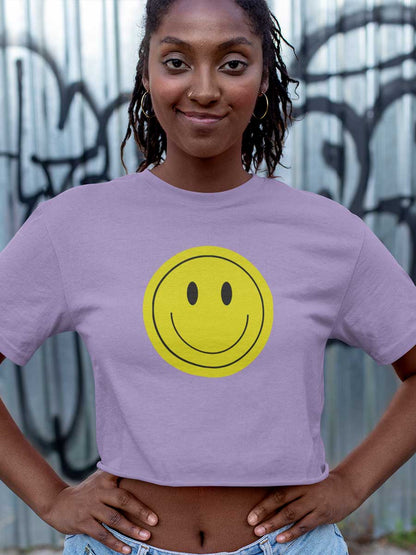 Smiley - Iris Lavender Cotton Crop Top