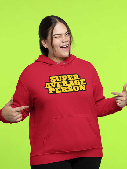 Super Average Person - Red Cotton Hoodie
