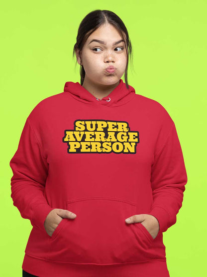 Super Average Person - Red Cotton Hoodie