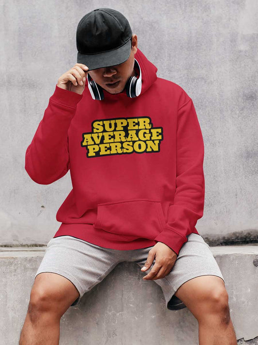 Super Average Person - Red Cotton Hoodie