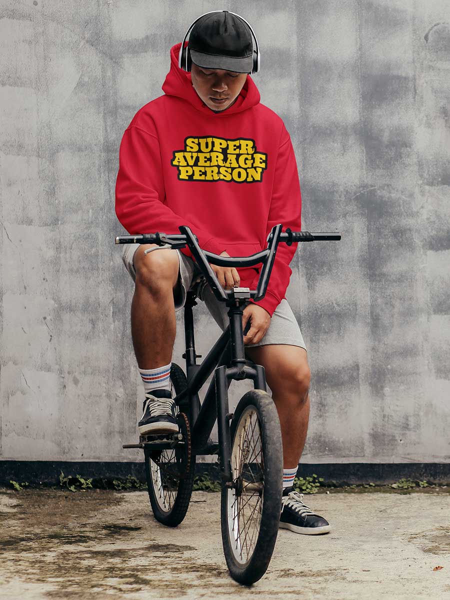 Super Average Person - Red Cotton Hoodie